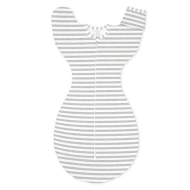 Swaddle Designs Size 3-6M Gray Stripes Arms Up Half-Length Sleeves Transitional Swaddle Sack. View a larger version of this product image.