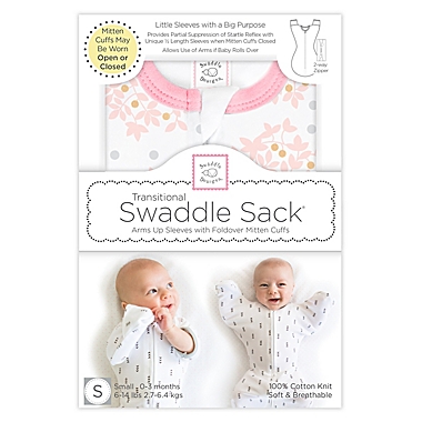 Swaddle Designs Size 0-3M Pink Floral Arms Up Half-Length Sleeves Transitional Swaddle Sack. View a larger version of this product image.