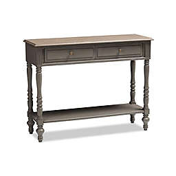 Baxton Studio Koby 2-Drawer Console Table in Brown