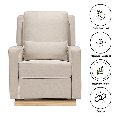 Babyletto Sigi Glider Recliner with Electronic Control and USB in Performance Beach. View a larger version of this product image.