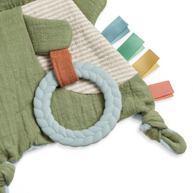 Itzy Ritzy&reg;Bitzy Crinkle&trade; Dino Sensory Toy with Teether in Green/Multi. View a larger version of this product image.