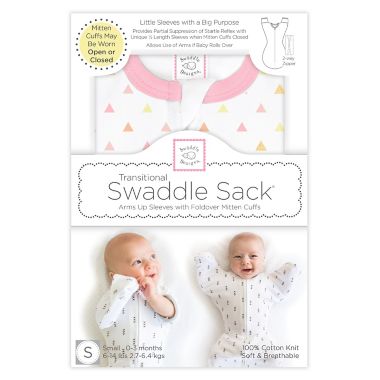Swaddle Designs Size 0-3M Pink Geo Arms Up Half-Length Sleeves Transitional Swaddle Sack. View a larger version of this product image.