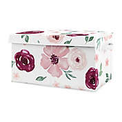 Sweet Jojo Designs&reg; Watercolor Floral Rose Storage Toy Bin in Burgundy/Pink