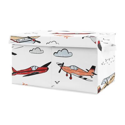 Sweet Jojo Designs&reg; Airplane Toy Storage Bin in Red Blue
