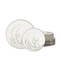 kate spade new york Gardner Street Platinum™ 16-Piece Dinnerware Set in White