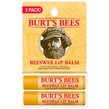 Burt's Bees&reg; 2-Pack Beeswax Lip Balms with Vitamin E &amp; Peppermint. View a larger version of this product image.