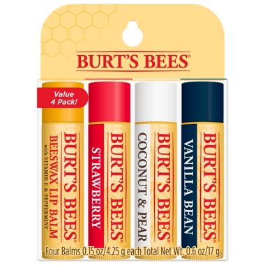 Burt's Bees&reg; 4-Pack .15 oz. Assorted Lip Balms. View a larger version of this product image.