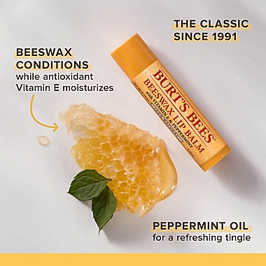 Burt&#39;s Bees&reg; 4-Pack Beeswax Lip Balms with Vitamin E &amp; Peppermint. View a larger version of this product image.