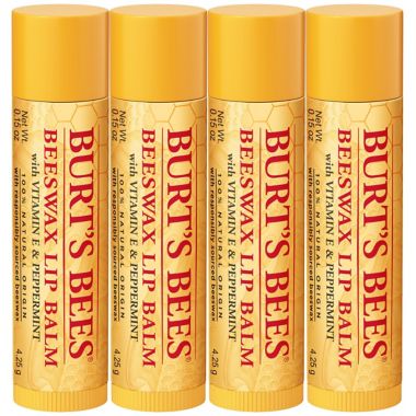 Burt's Bees&reg; 4-Pack Beeswax Lip Balms with Vitamin E &amp; Peppermint. View a larger version of this product image.