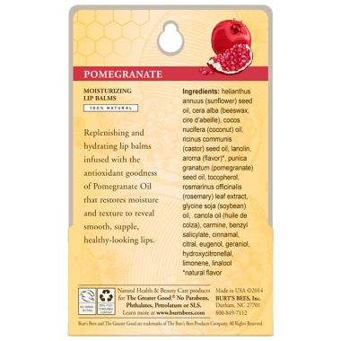 Burt's Bees&reg; 0.15 oz. Replenishing Lip Balm with Pomegranate Oil (2-Pack). View a larger version of this product image.