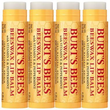 Burt's Bees&reg; 4-Pack Beeswax Lip Balms with Vitamin E &amp; Peppermint. View a larger version of this product image.
