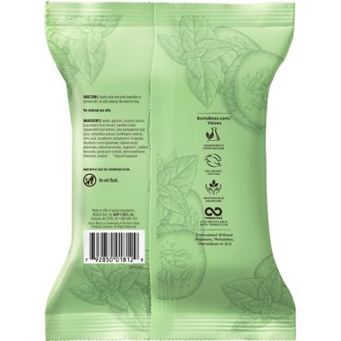 Burt's Bees&reg; 30-Count Facial Cleansing Towelettes in Cucumber and Mint. View a larger version of this product image.