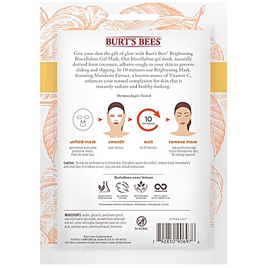 Burt&#39;s Bees&reg; Brightening Biocellulose Gel Face Sheet Mask. View a larger version of this product image.