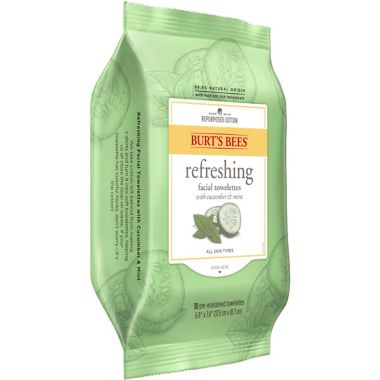Burt's Bees&reg; 30-Count Facial Cleansing Towelettes in Cucumber and Mint. View a larger version of this product image.