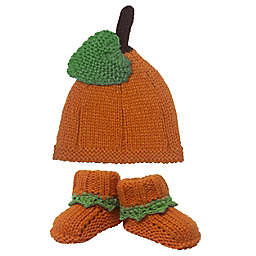 Little Me® Size 0-12M 2-Piece My First Halloween Pumpkin Hat and Bootie Set in Orange