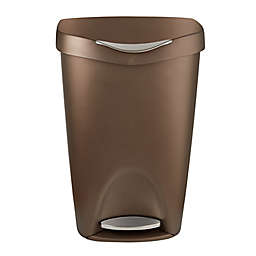 Umbra® Brim 13-Gallon Step Open Trash Can in Bronze