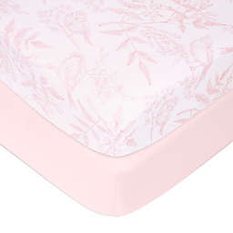 aden + anais™ essentials Flowers Bloom 2-Pack Cotton Crib Sheets in Pink
