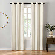 Eclipse Faux Silk Grommet Window Curtain Panel (Set of 2)
