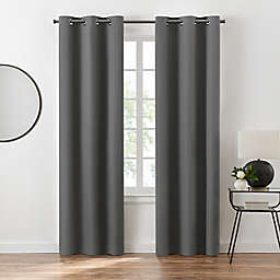 Eclipse Marston 84-Inch Grommet Window Curtain Panel in Charcoal (Set of 2)