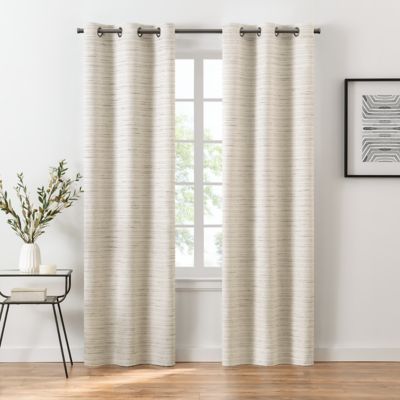 Eclipse Textured Slub Grommet Window Curtain Panel (Set of 2)