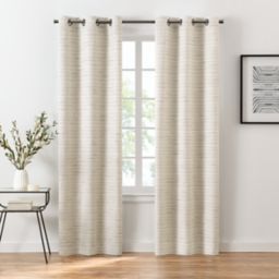 Eclipse Textured Slub 84-Inch Grommet Window Curtain Panel in Ivory (Set of 2)