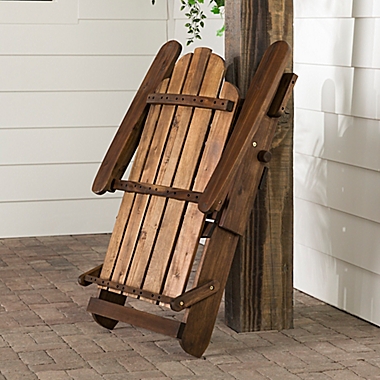 Forest Gate Eagleton Acacia Folding Adirondack Chair in Dark Brown. View a larger version of this product image.