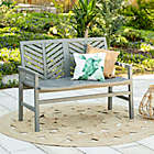 Alternate image 1 for Forest Gate Olive Outdoor Acacia Wood Loveseat Bench in Grey Wash
