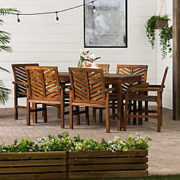 Forest Gate Olive 7-Piece Outdoor Acacia Dining Set
