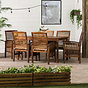 Forest Gate Arvada 7-Piece Acacia Wood Outdoor Dining Set in Dark Brown