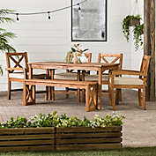 Forest Gate&trade; Aspen 6-Piece Acacia Patio Dining Set in Brown with Cushions