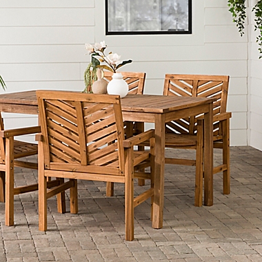 Forest Gate Olive 5-Piece Outdoor Acacia Dining Set in Brown. View a larger version of this product image.