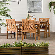 Forest Gate Olive 5-Piece Outdoor Acacia Dining Set in Brown