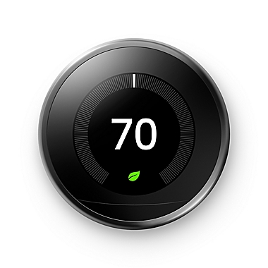 Google Nest Learning Third Generation Thermostat in Mirror Black. View a larger version of this product image.