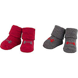 Under Armour® Size 0-6M 2-Pack Basic Logo Booties in Red/Grey