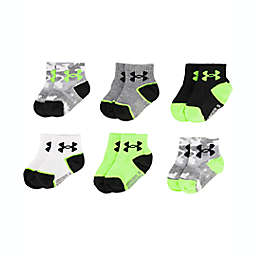Under Armour® Size 2T-4T 6-Pack Camo Essentials Quarter Socks in Seal Grey Heather