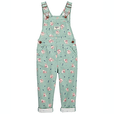OshKosh B&#39;gosh&reg; Size 2T Floral Twill Overall in Green. View a larger version of this product image.