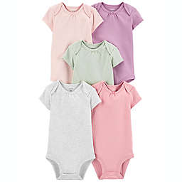 carter's® Size 24M 5-Pack Solid Short Sleeve Bodysuits