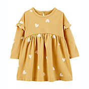 carter&#39;s&reg; Newborn Heart Flutter Jersey Dress in Yellow