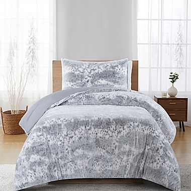 Faux Fur 2-Piece Twin Comforter Set in Palomino Grey. View a larger version of this product image.