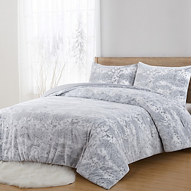 Faux Fur 3-Piece King Comforter Set in Palomino Grey. View a larger version of this product image.