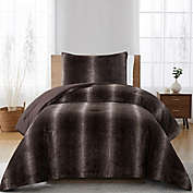 Faux Fur 2-Piece Twin Comforter Set in Cocoa