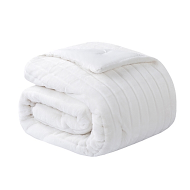 Faux Fur 2-Piece Twin Comforter Set in White. View a larger version of this product image.