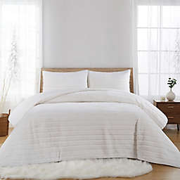 Faux Fur 3-Piece Full/Queen Comforter Set in White