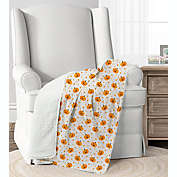 Lush D&eacute;cor Candy Corn &amp; Pumpkins Sherpa Baby Blanket in White