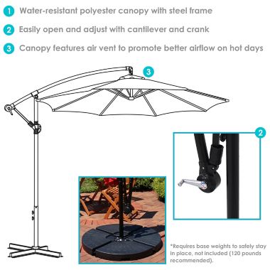 Sunnydaze Decor 9.59-Foot Octagon Offset Cantilever Patio Umbrella. View a larger version of this product image.
