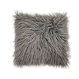 Wild Sage™ Faux Fur Shag Square Throw Pillow in Purple/Grey
