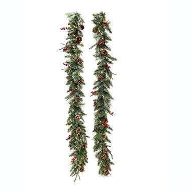Bee &amp; Willow&trade; Classic Premium 6-Foot LED Garland in Green (Set of 2). View a larger version of this product image.