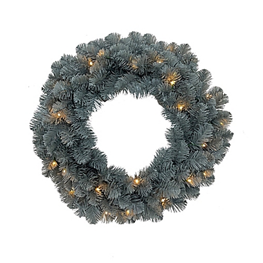 Studio 3B&trade; 24-Inch LED Decorative Holiday Wreath in Grey. View a larger version of this product image.