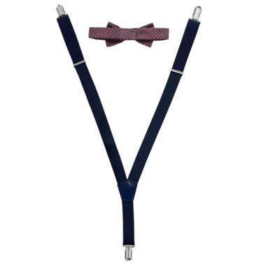 Rising Star Infant/Toddler 2-Piece Suspender and Bow Tie Set in Burgundy/Navy. View a larger version of this product image.