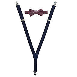 Rising Star Infant/Toddler 2-Piece Suspender and Bow Tie Set in Burgundy/Navy